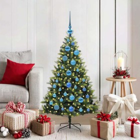 Árbol de Navidad Artificial Articulado 150 LEDs Verde 120 cm