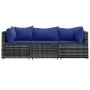 3-teiliges Gartenmöbel-Set und graue synthetische Rattankissen von vidaXL, Outdoor-Sofas - Ref: Foro24-319846, Preis: 178,09 ...