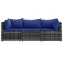 3-teiliges Gartenmöbel-Set und graue synthetische Rattankissen von vidaXL, Outdoor-Sofas - Ref: Foro24-319846, Preis: 194,65 ...
