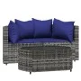 3-teiliges Gartenmöbel-Set und graue synthetische Rattankissen von vidaXL, Outdoor-Sofas - Ref: Foro24-319855, Preis: 177,08 ...
