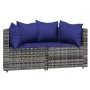 3-teiliges Gartenmöbel-Set und graue synthetische Rattankissen von vidaXL, Outdoor-Sofas - Ref: Foro24-319855, Preis: 177,08 ...