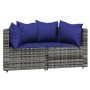 3-teiliges Gartenmöbel-Set und graue synthetische Rattankissen von vidaXL, Outdoor-Sofas - Ref: Foro24-319855, Preis: 179,06 ...