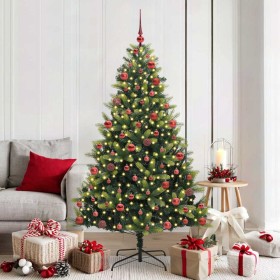 Árbol de Navidad Artificial Articulado 300 LEDs Verde 180 cm