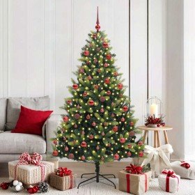 Árbol de Navidad Artificial Articulado 300 LEDs Verde 180 cm