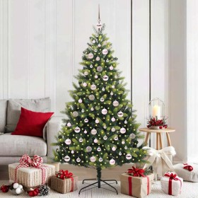 Árbol de Navidad Artificial con Bisagras 300 LEDs Verde 180 cm
