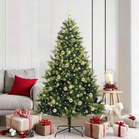 Árbol de Navidad Artificial Plegable 300 LEDs Verde 180 cm