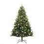 Árbol de Navidad Artificial Plegable 300 LEDs Verde 180 cm