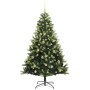 Árbol de Navidad Artificial Plegable 300 LEDs Verde 180 cm