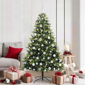 Árbol de Navidad Artificial Plegable 300 LEDs Verde 180 cm