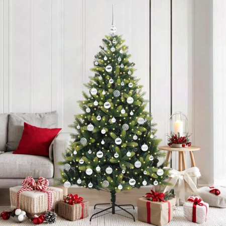 Árbol de Navidad Artificial Plegable 300 LEDs Verde 180 cm