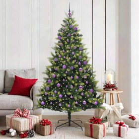 Árbol de Navidad Artificial Plegable 300 LEDs Verde 180 cm