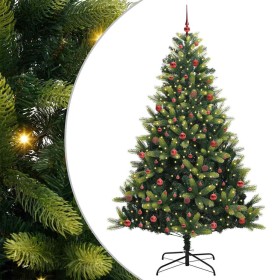 Árbol de Navidad Artificial Articulado 300 LEDs Verde 210 cm