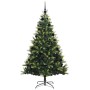 Árbol de Navidad Artificial Plegable 300 LEDs Verde 210 cm