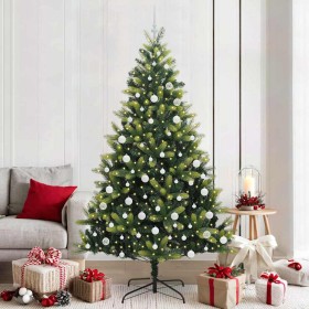 Árbol de Navidad artificial con bisagras y 300 LEDs 210 cm