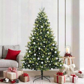 Árbol de Navidad artificial con bisagras y 300 LEDs 210 cm