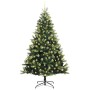 Árbol de Navidad Artificial Plegable 300 LEDs Verde 210 cm