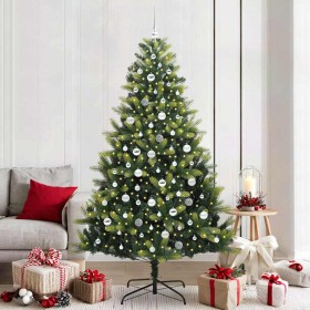 Árbol de Navidad Artificial Articulado 300 LEDs Verde 210 cm