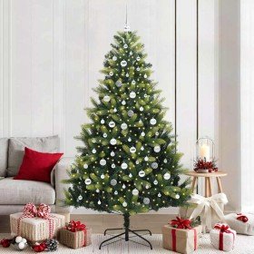 Árbol de Navidad Artificial Articulado 300 LEDs Verde 210 cm