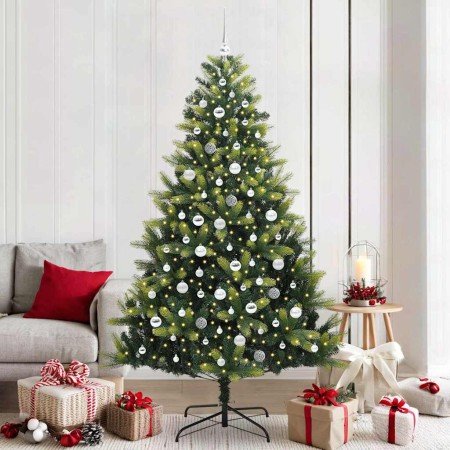 Árbol de Navidad Artificial Articulado 300 LEDs Verde 210 cm