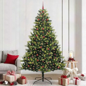 Árbol de Navidad Artificial Plegable 300 LEDs Verde 240 cm
