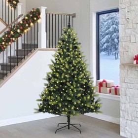 Árbol de Navidad artificial con bisagras 300 LEDs Verde 240 cm