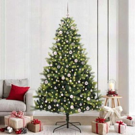 Árbol de Navidad Artificial Plegable 300 LEDs Verde 240 cm