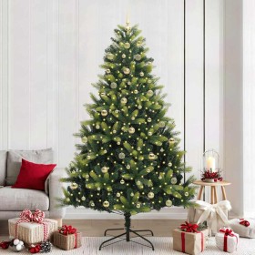 Árbol de Navidad Artificial Plegable 300 LEDs Verde 240 cm