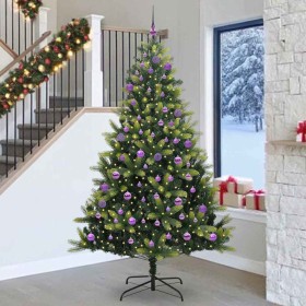 Árbol de Navidad Artificial Plegable 300 LEDs Verde 240 cm
