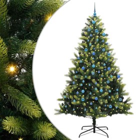 Árbol de Navidad Artificial Con Bisagras 300 LEDs Verde 240 cm