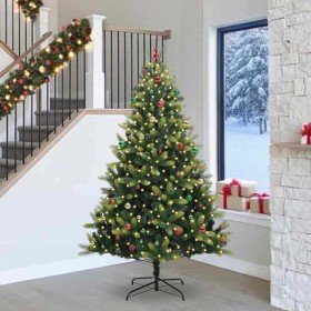 Árbol de Navidad Artificial Articulado 300 LEDs Verde 240 cm