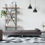 Sofá cama con portavasos cuero sintético gris