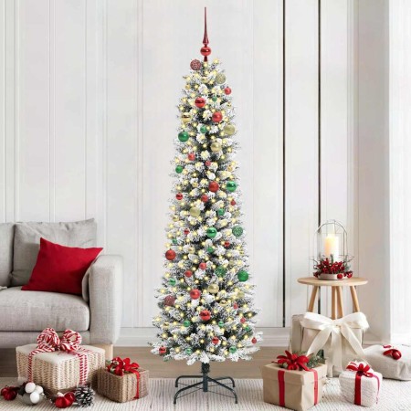 Árbol de Navidad artificial con 300 LED verde y 210 cm