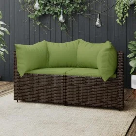 Garden corner sofas with cushions 2 units brown synthetic rattan by vidaXL, Outdoor sofas - Ref: Foro24-319838, Price: 207,19...