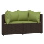 Garden corner sofas with cushions 2 units brown synthetic rattan by vidaXL, Outdoor sofas - Ref: Foro24-319838, Price: 210,73...
