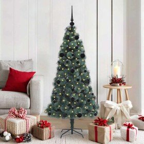 Árbol de Navidad Artificial Preiluminado con Juego de Bolas