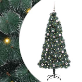 Árbol de Navidad artificial iluminado con juego de bolas 150 cm