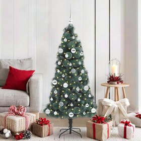 Árbol de Navidad Artificial Pre-iluminado con Juego de Bolas