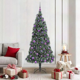 Árbol de Navidad artificial preiluminado con set de bolas