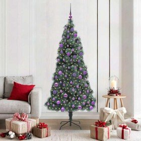 Árbol de Navidad artificial preiluminado con set de bolas