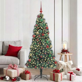 Árbol de Navidad artificial preiluminado con set de bolas