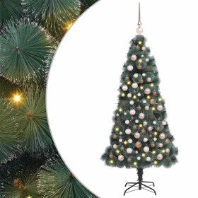 Árbol de Navidad artificial preiluminado con set de bolas