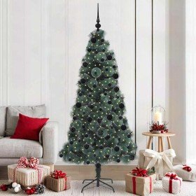 Árbol de Navidad artificial preiluminado con set de bolas