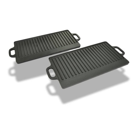 Reversible cast iron grill plate 38x23cm 2 units by vidaXL, Planks - Ref: Foro24-50127, Price: 56,39 €, Discount: %