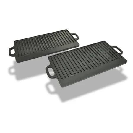 Wende-Grillplatte aus Gusseisen, 38 x 23 cm, 2 Einheiten von vidaXL, Bretter - Ref: Foro24-50127, Preis: 51,93 €, Rabatt: %