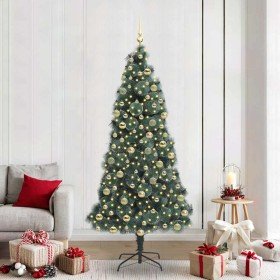 Árbol de Navidad artificial preiluminado con conjunto de bolas