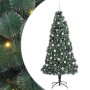 Árbol de Navidad artificial iluminado con juego de bolas 210 cm