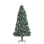 Árbol de Navidad artificial iluminado con juego de bolas 210 cm