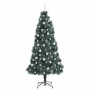 Árbol de Navidad artificial iluminado con juego de bolas 210 cm