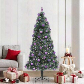 Árbol de Navidad artificial preiluminado con set de bolas