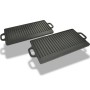 Reversible cast iron grill plate 38x23cm 2 units by vidaXL, Planks - Ref: Foro24-50127, Price: 56,39 €, Discount: %